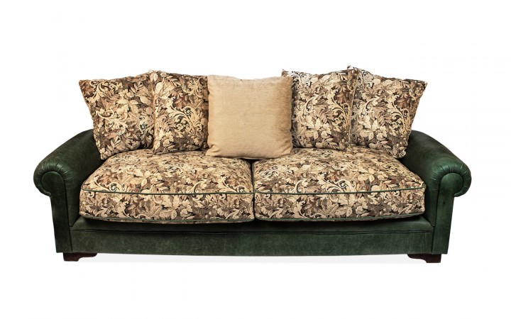Кожаный диван с комбинированной обивкой